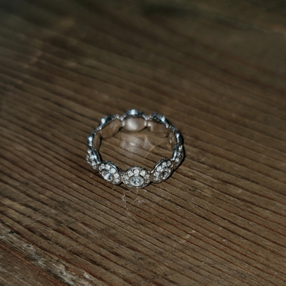 Swarovski all around White Rhodium Plated ring